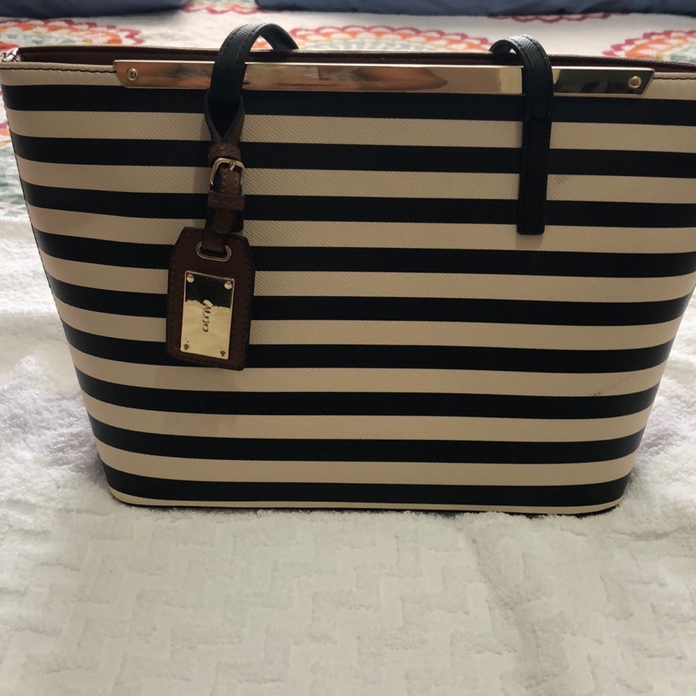 Aldo Bag beige and black stripes